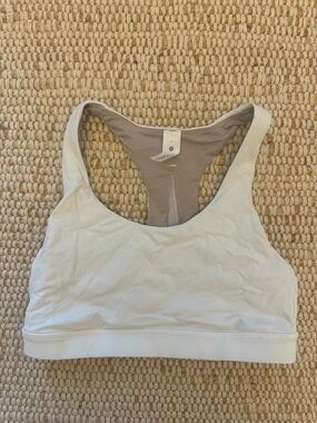 lululemon athletica White Racerback Sports Bra with Cream Lining